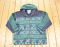 Vintage 1990s East West Aztec AOP Fleece Outdoorsman Hooded Sweater Mens XL