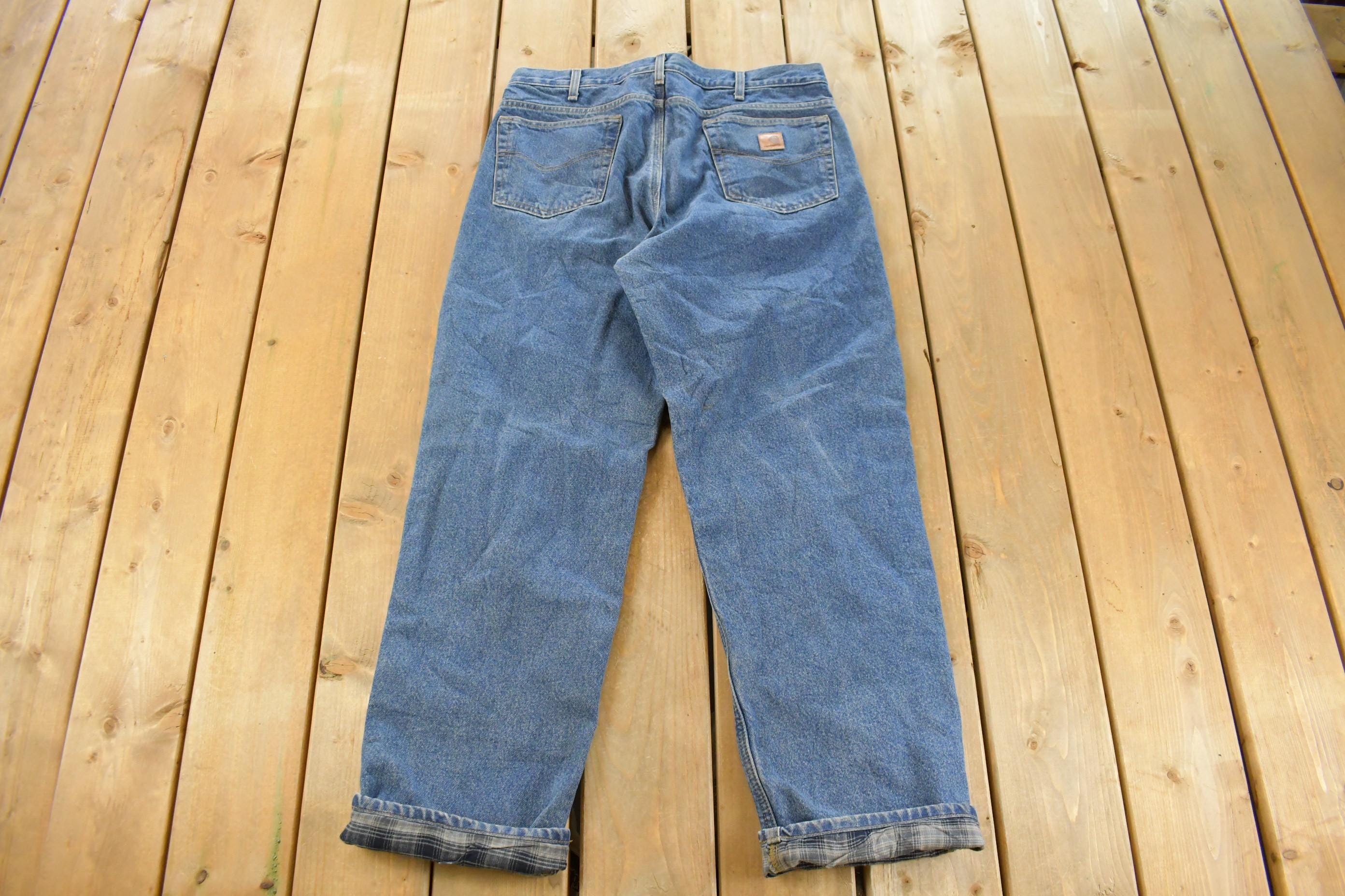 Vintage 2000s Carhartt Flannel Lined Denim Jeans Men's 36 x 32