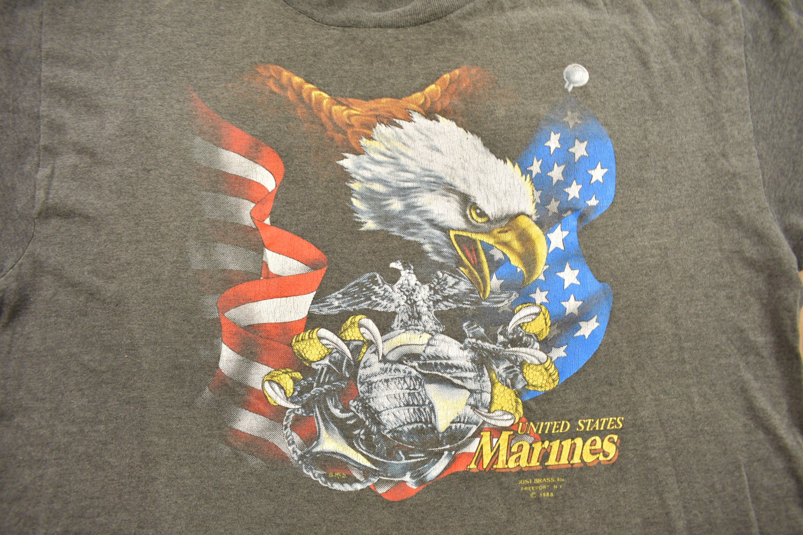 Vintage 1988 United States Marines Bald Eagle Graphic T Shirt