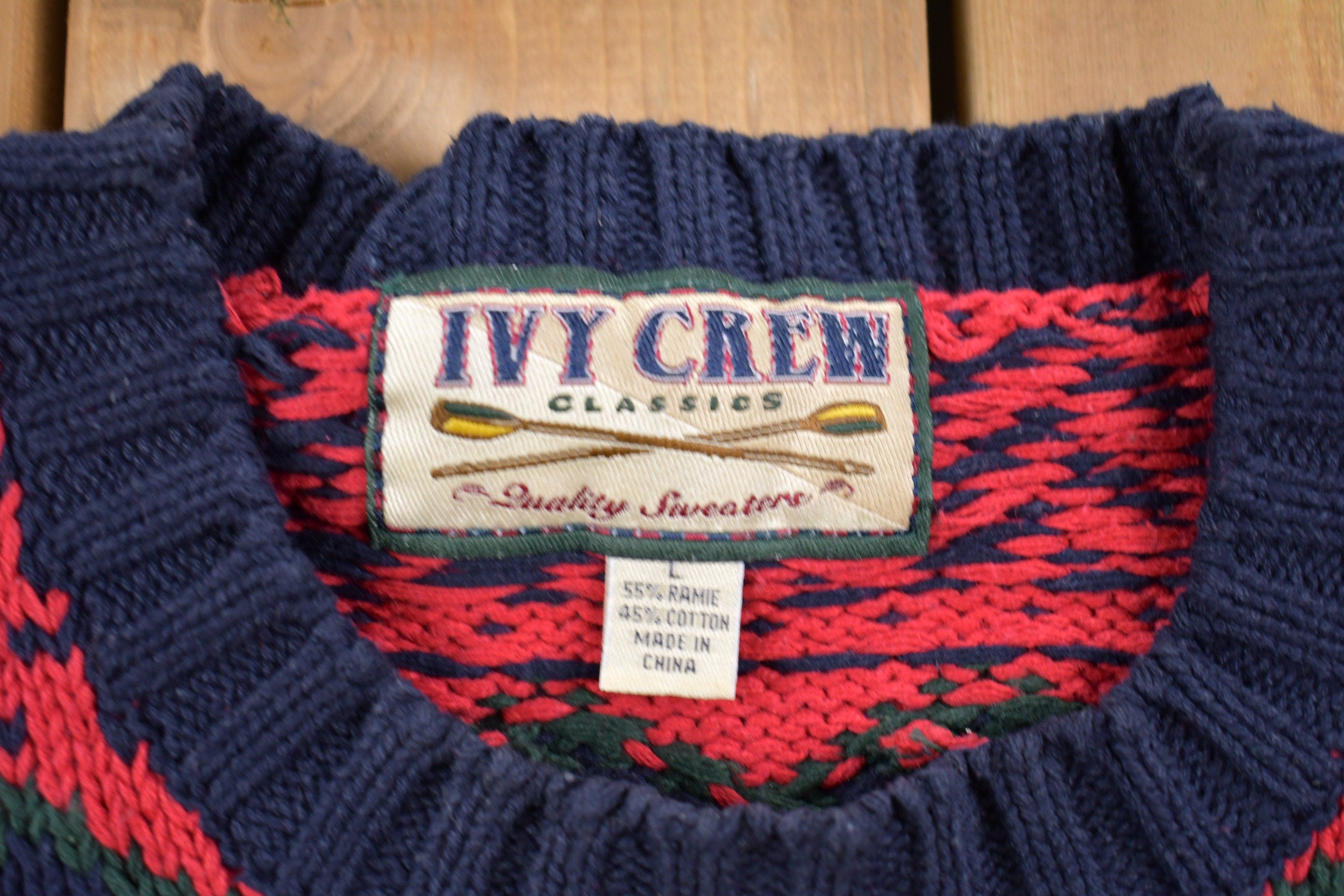 Vintage 1990s Ivy Crew All Over Print Knitted Sweater