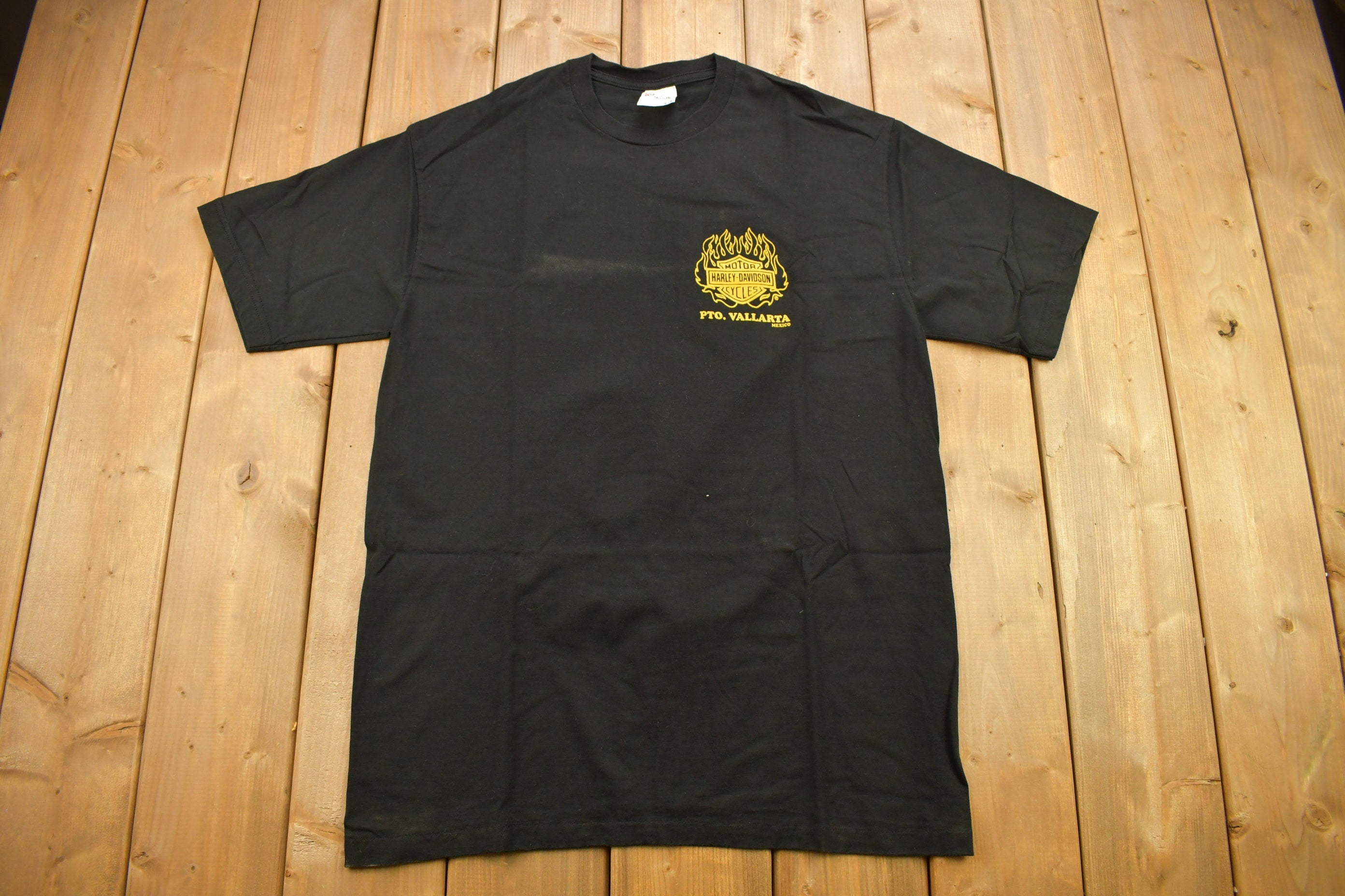 Vintage 1990s Harley Davidson PTO Vallarta Mexico King Of The Road T-Shirt