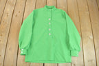 Vintage 1960s Lime Green Half Button Up Over Shirt