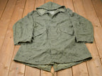 Vintage 2001 Military Hooded Overcoat Jacket