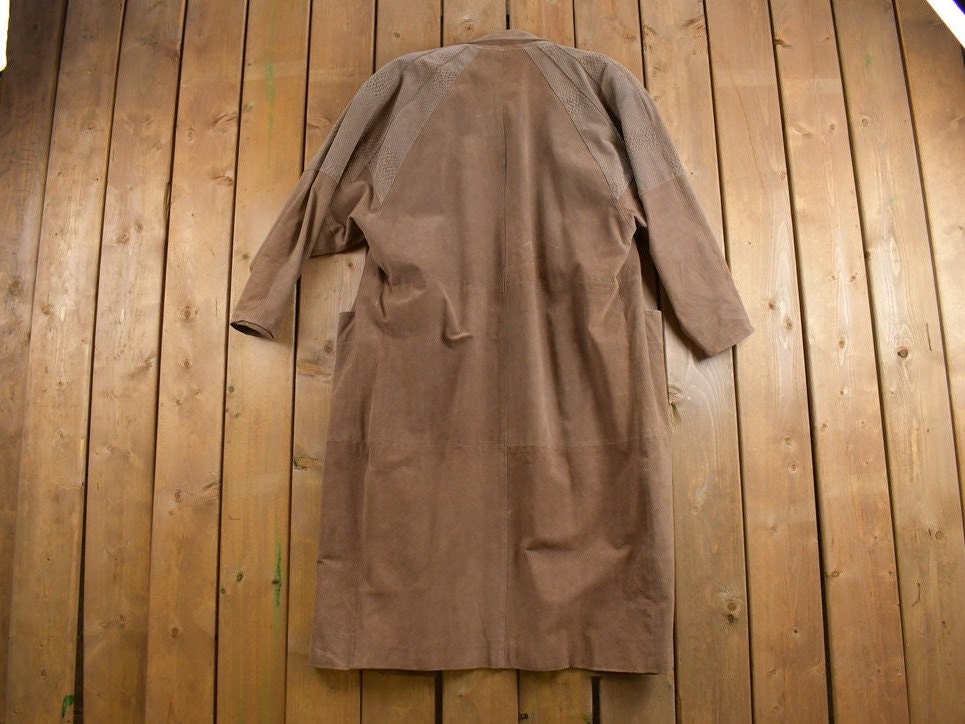 Vintage 1980s Cosa Nova Suede Leather Long Coat
