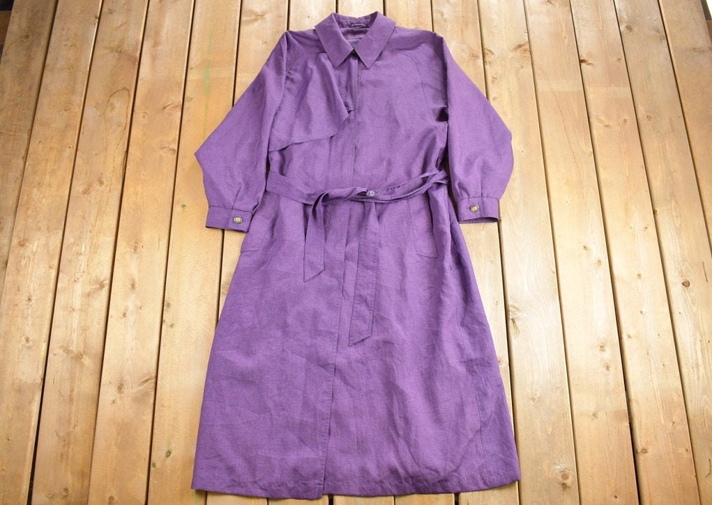Vintage 1980s Fleet Street Purple Trench Coat