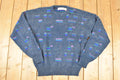 Vintage 1990s Michael Gerald Knit Abstract Pattern Crewneck Sweater Men's M / 90s Knitted Sweatshirt / Vintage Preppy Knits