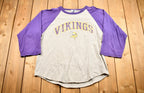 Vintage 1990s Minnesota Vikings NFL Logo Athletic Raglan T-Shirt