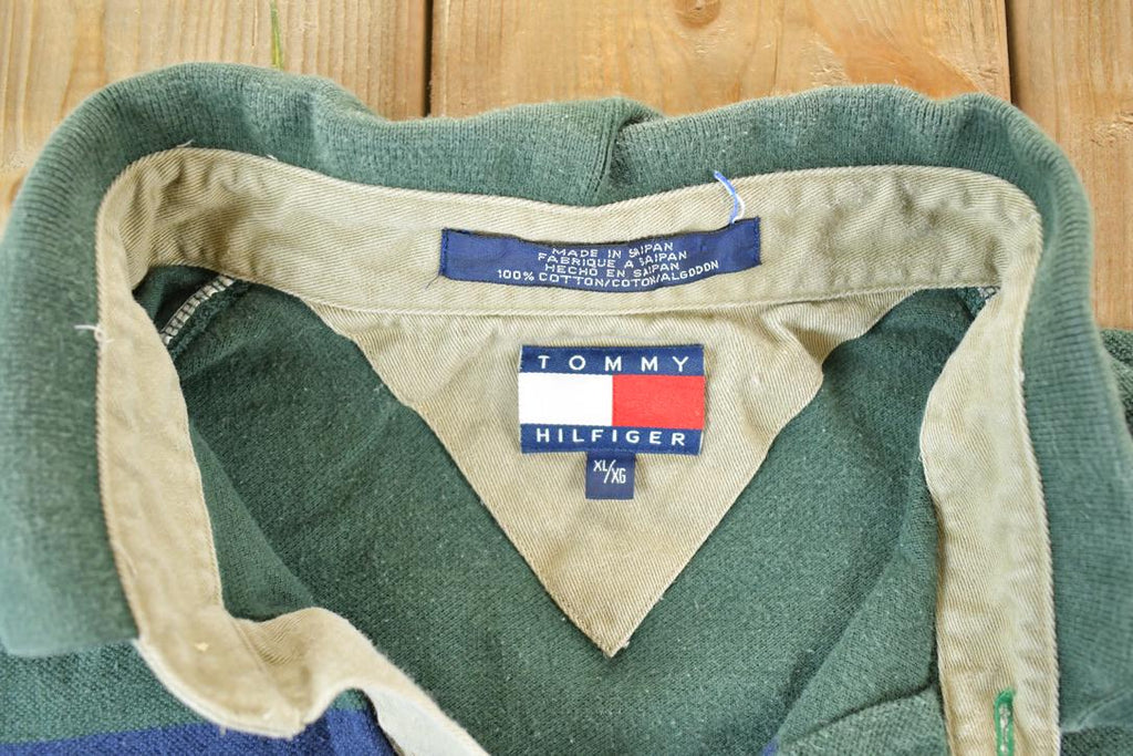 Vintage 1990s Tommy Hilfiger Quarter Button Up Polo Style Shirt