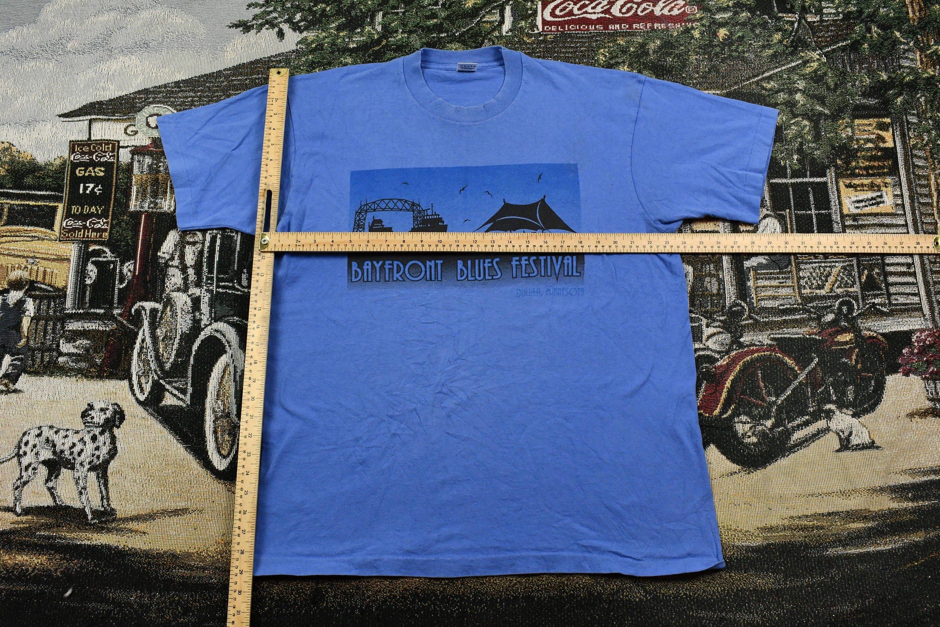 Vintage 1990s Bayfront Blues Festival T-Shirt Duluth Minnesota Concert Tour Venue