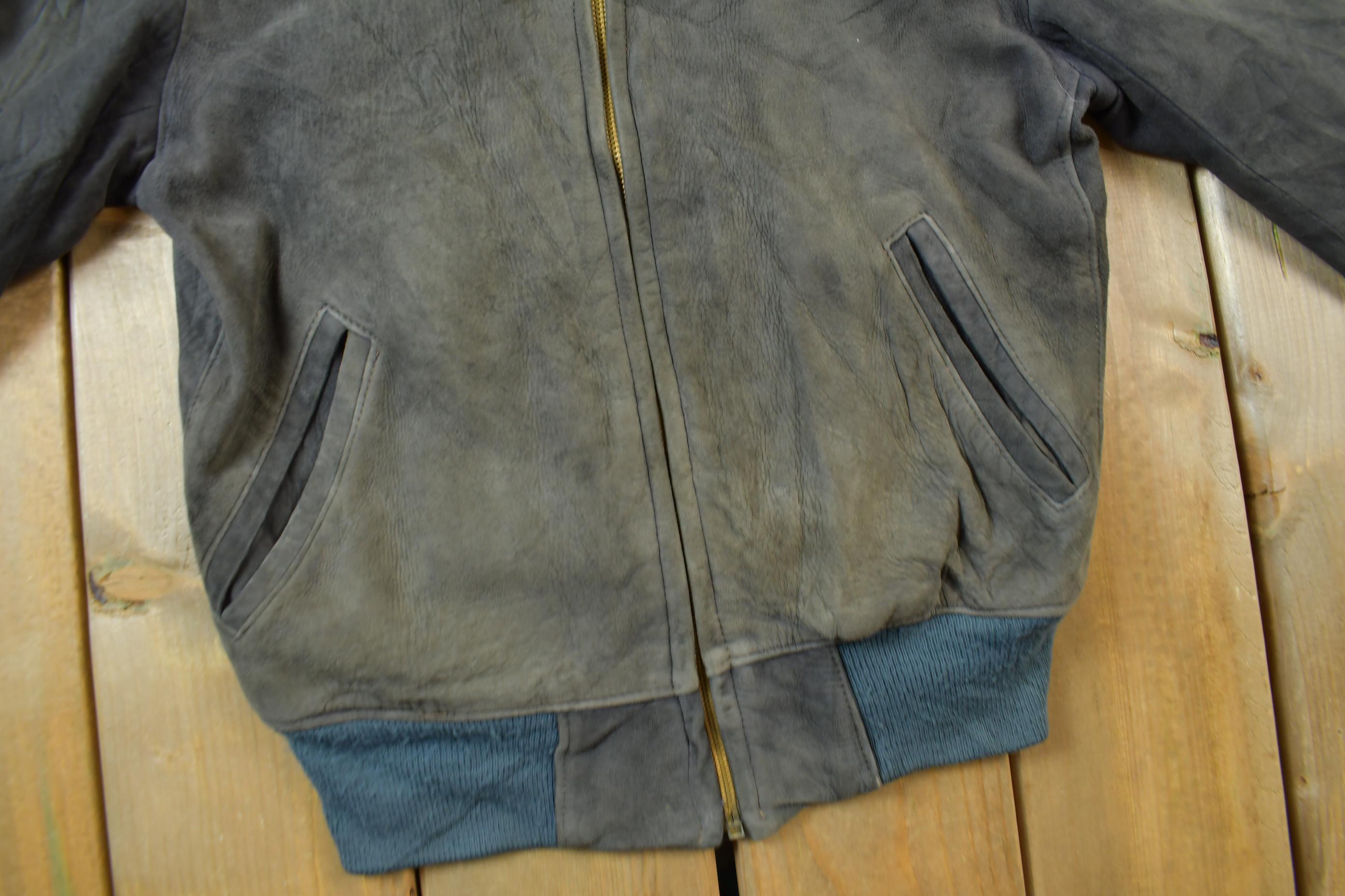 Vintage 1960s CRAFT Sportwear Suede Leather Bomber Jacket  Distressed Leather  Made In Canada  True Vintage