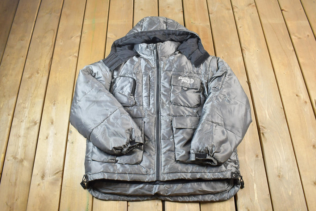 Vintage 1990s America Arctic Pole Silver Puffer Long Ski Snowboard Jacket