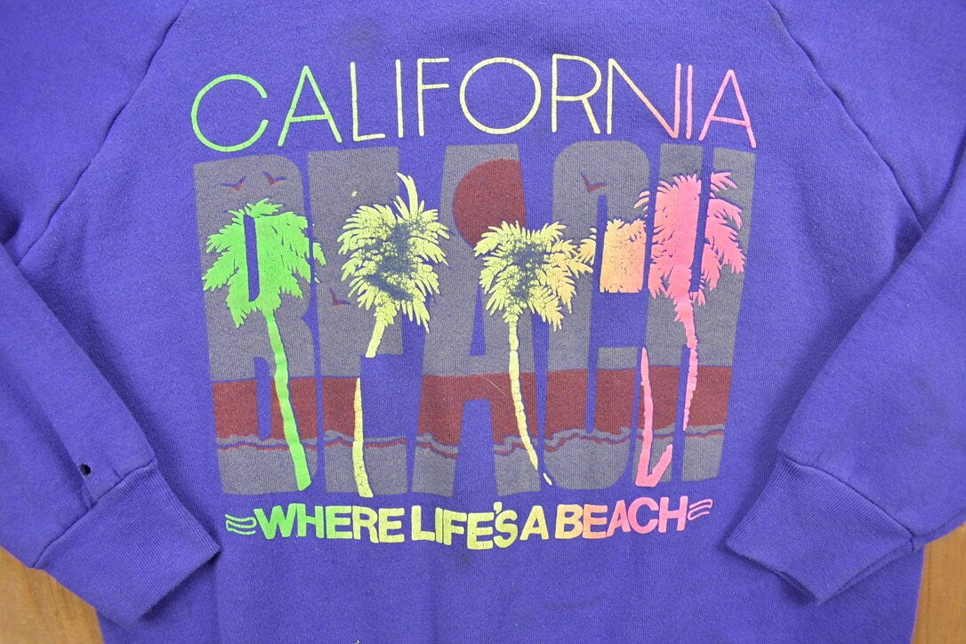 Vintage 1980s California Beach Graphic Crewneck