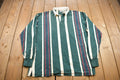 Vintage 1990s Iban Vertical Stripes Collared Shirt