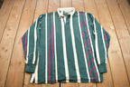 Vintage 1990s Iban Vertical Stripes Collared Shirt