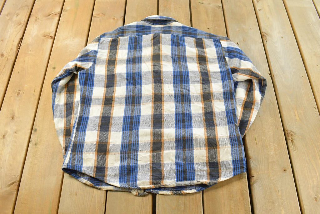 Vintage 1990s Five Brother Plaid Flannel Button Up Shirt Men's L /
