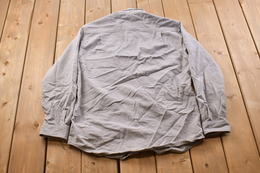 Vintage 1990s Flame Resistant Carhartt Blank Button Up Shirt