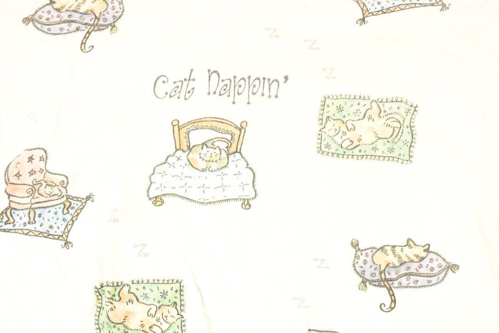 Vintage 1990s Cat Nappin AOP Sleeping Kitty Souvenir Sleepwear T-Shirt Women's XXL