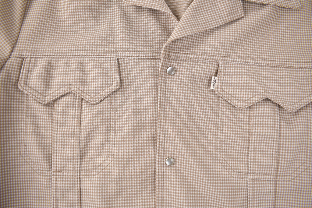 Vintage 1970s Levi's White Tab Western Style Snap Button Up Shirt Made in USA Size L