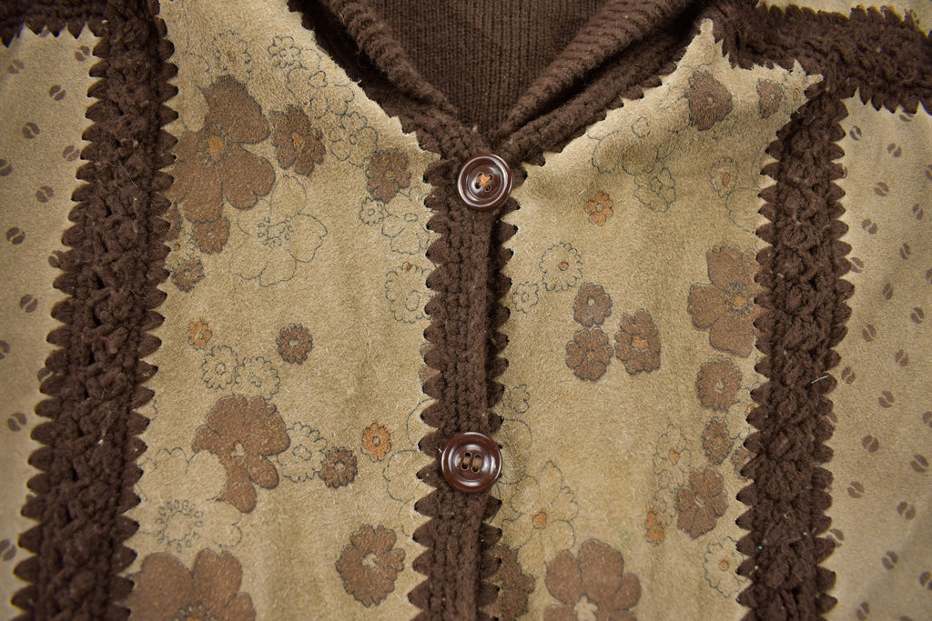 Vintage 1970's High fashion Suede Knit Coat