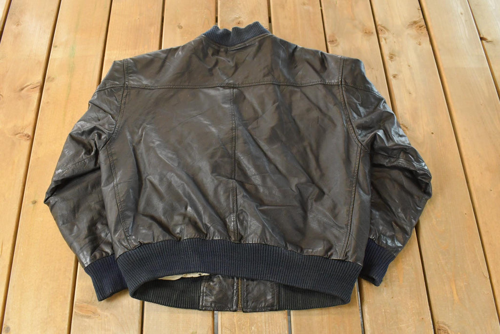 Vintage 1990s World Alliance Leather Bomber Flight Jacket Men's Medium