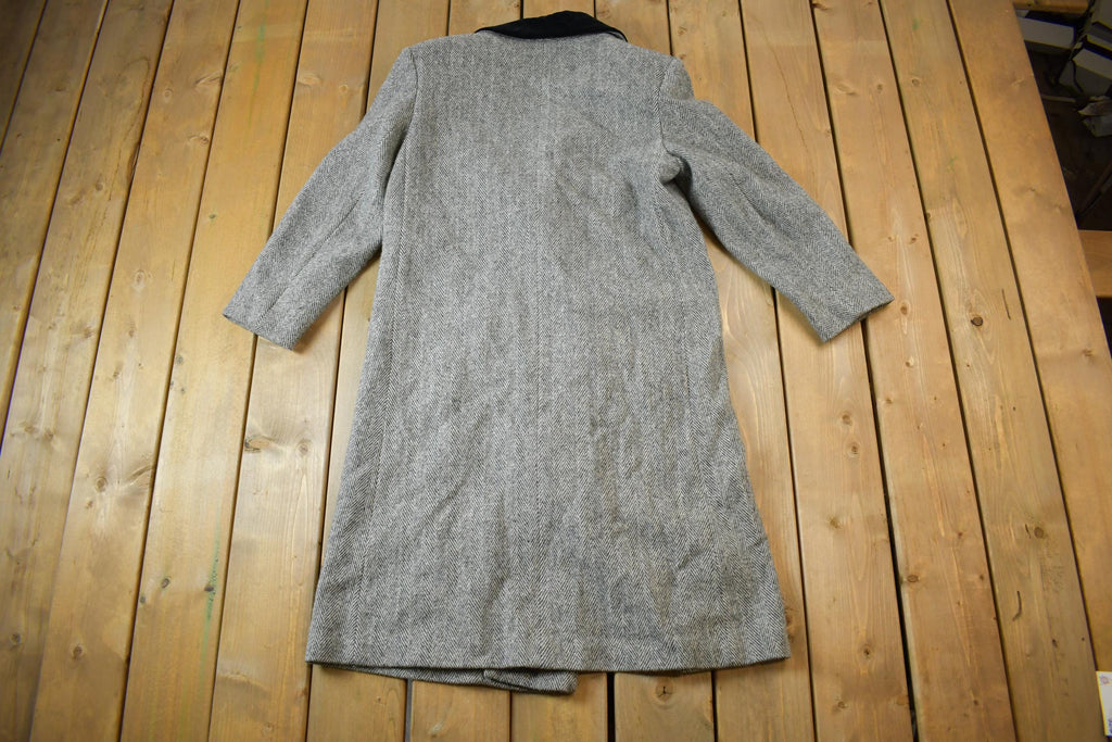 Vintage 1970s 100% Noble Fashions Wool Trench Coat Made In USA