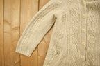 Vintage 1990s 3D Cable Knit Zip Button Up Pullover