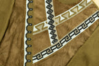 Vintage 1980's Modango Italian Knitted Sweater Sueded Patchwork Made In Italy /