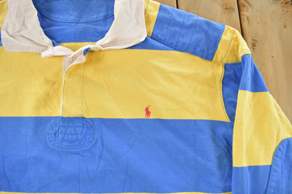 Vintage 1990s Polo By Ralph Lauren Button Up Rugby Shirt Mens 2XL