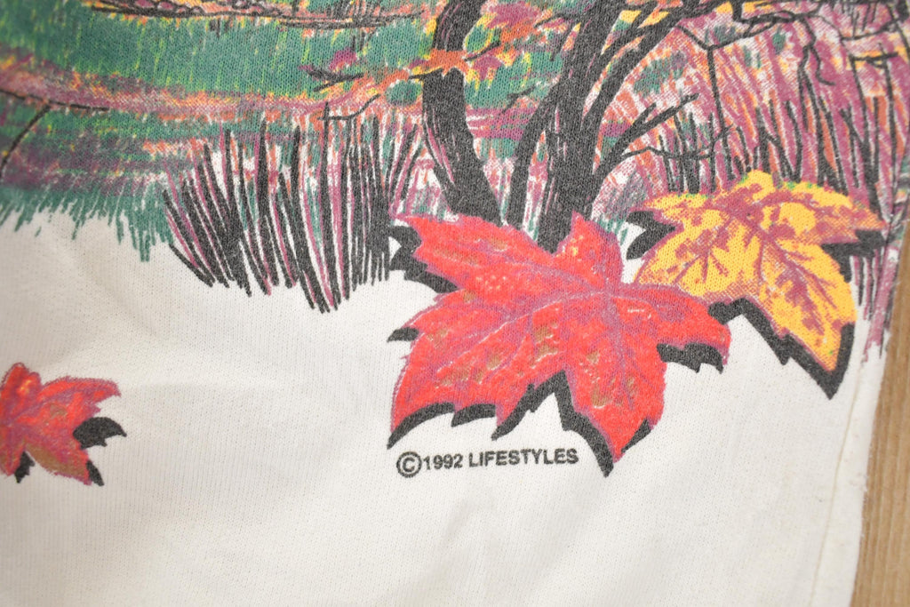 Vintage 1992 Canadian Farm AOP Crewneck Sweatshirt Women's L