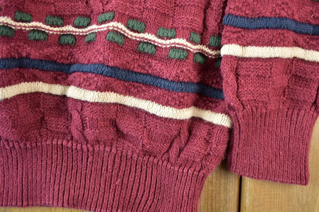 Vintage 1990s Stone Haven Knit Abstract Pattern Crewneck Sweater