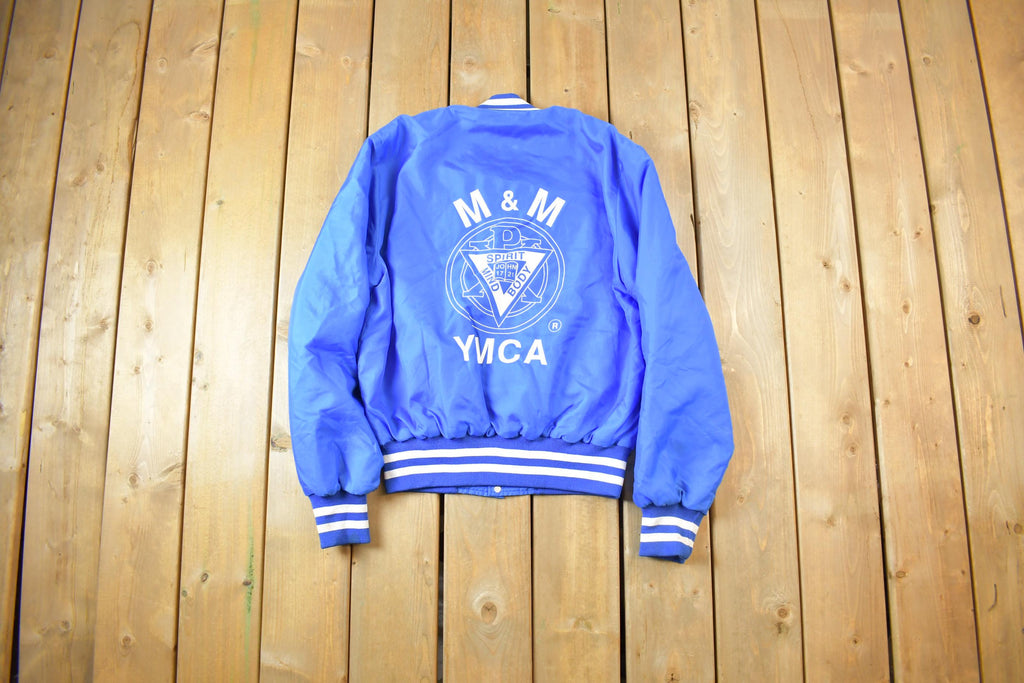 Vintage 1980s Holloway YMCA Personal Embroidered Name Lined Varsity Letterman Jacket