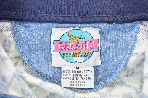 Vintage 1990s Cosmic Garage Abstract Print Quarter Button Long Sleeve Shirt / Vintage Flannel / Plaid Button Up / Cowboy Shirt