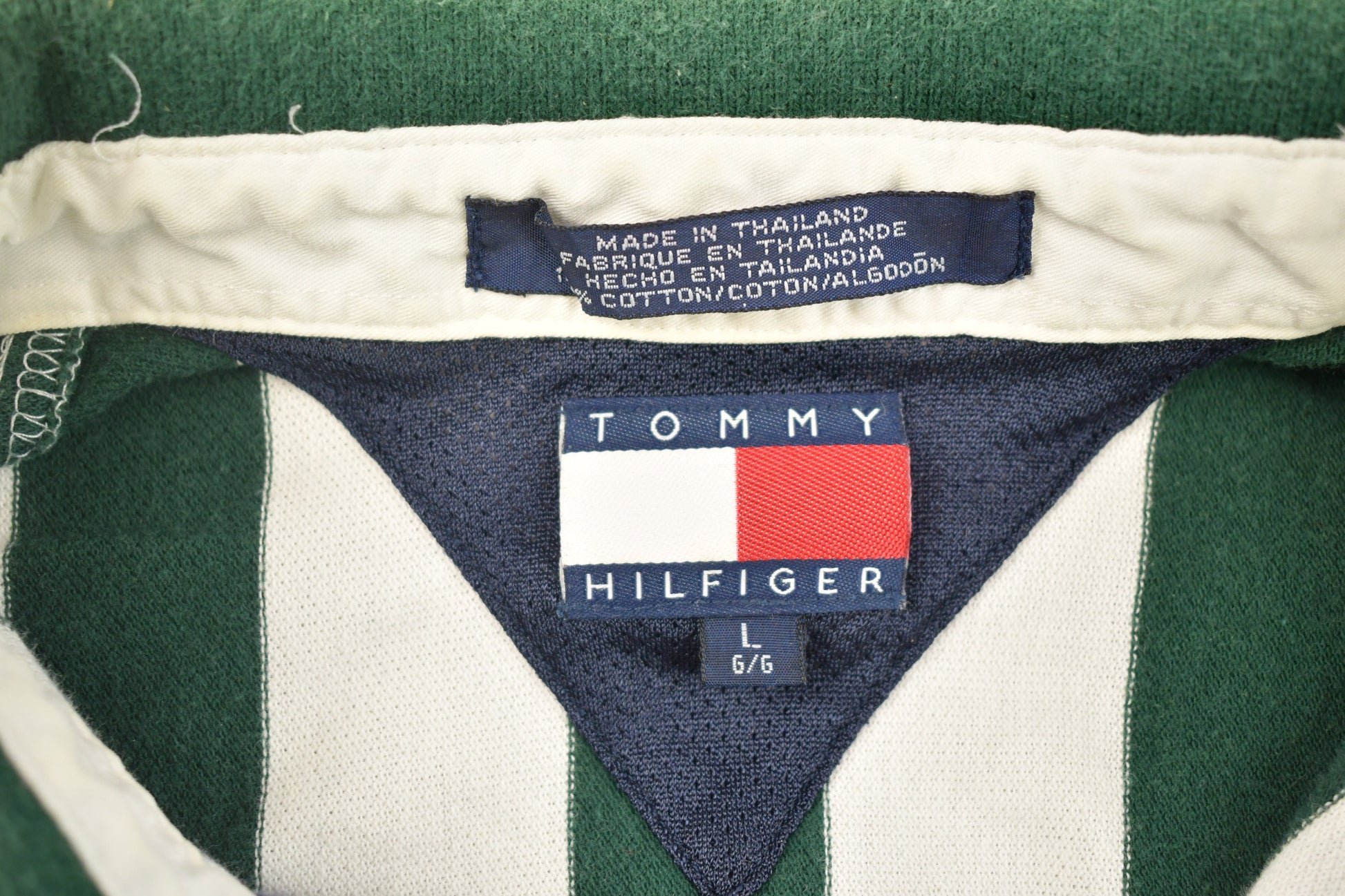 Vintage 1990s Tommy Hilfiger Striped Polo T-Shirt