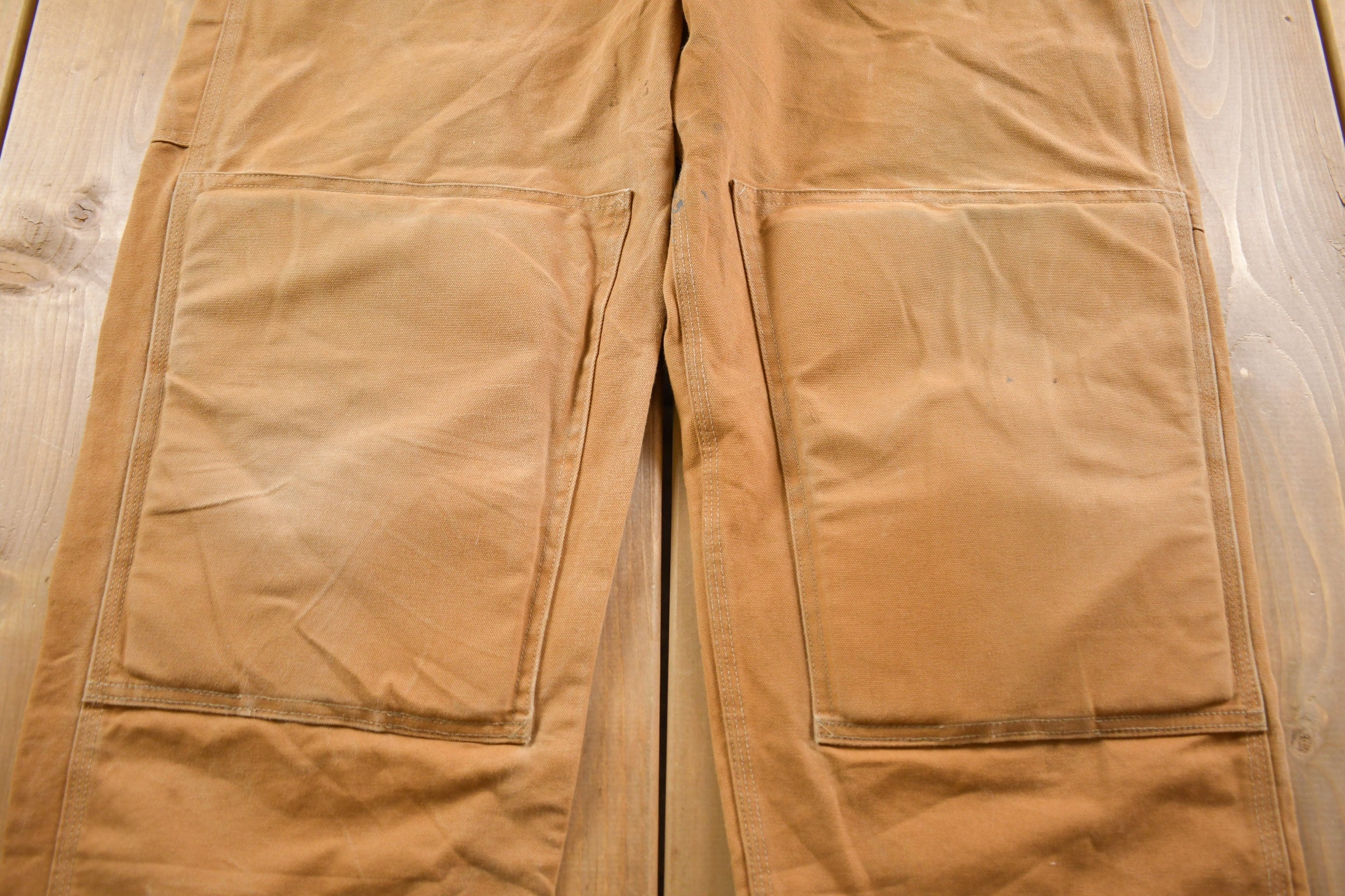 Vintage 1990s Carhartt Double Knee With Pads Canvas Overalls Size 42-44 Large