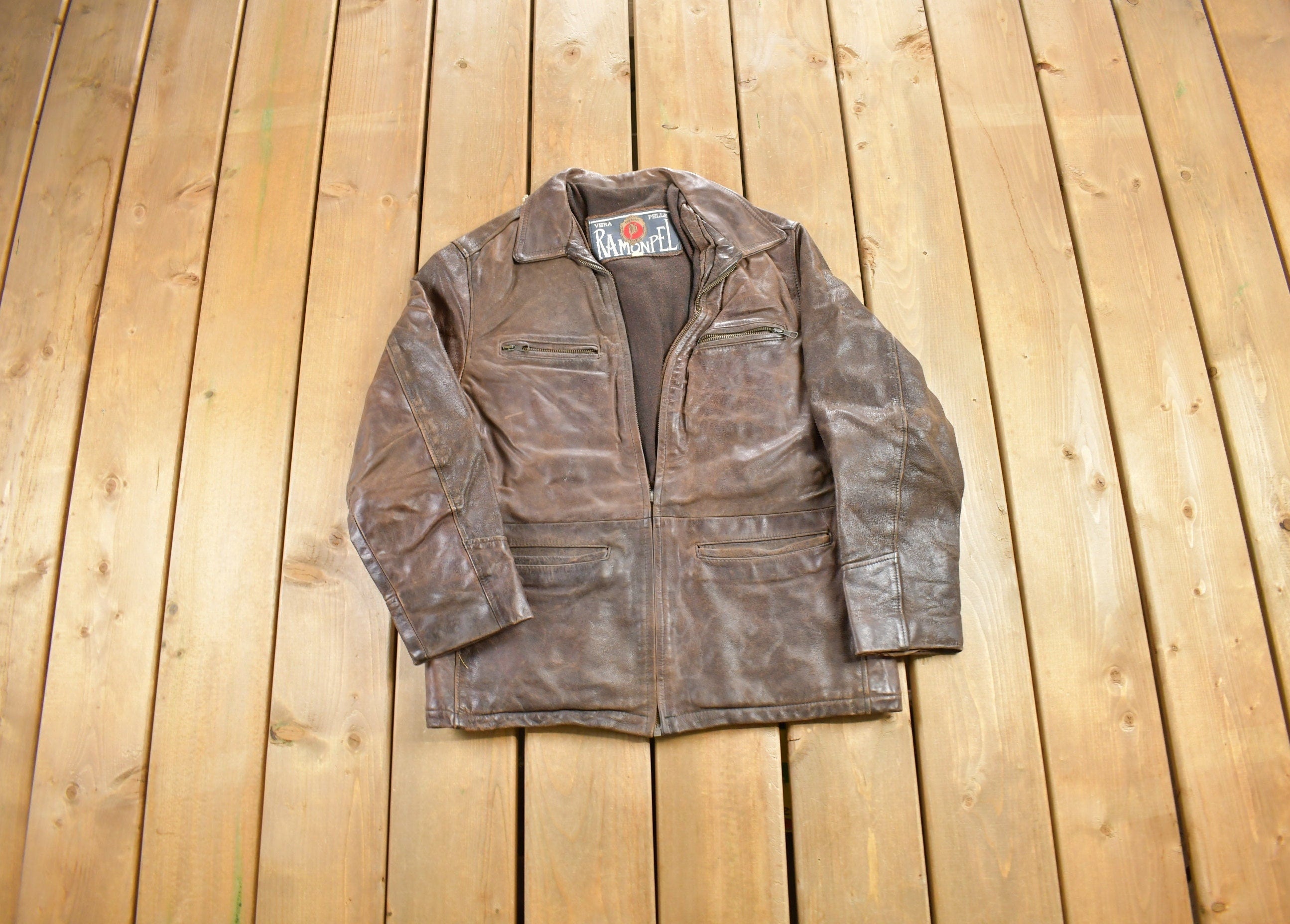 Vintage 1970s Ramonpel Italian Leather Jacket
