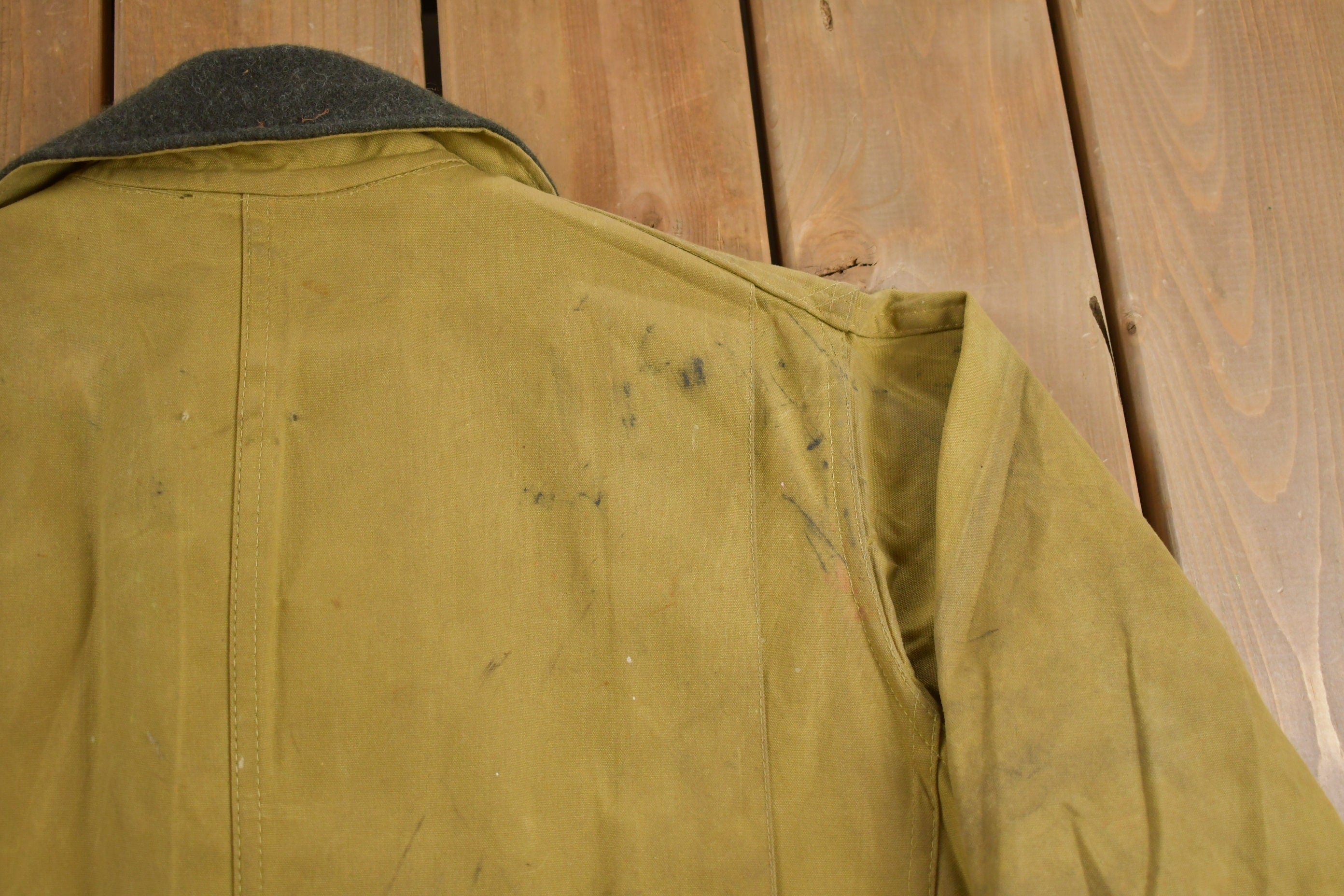 Vintage 1980s Distressed Filson Tin Cloth Cruiser Jacket
