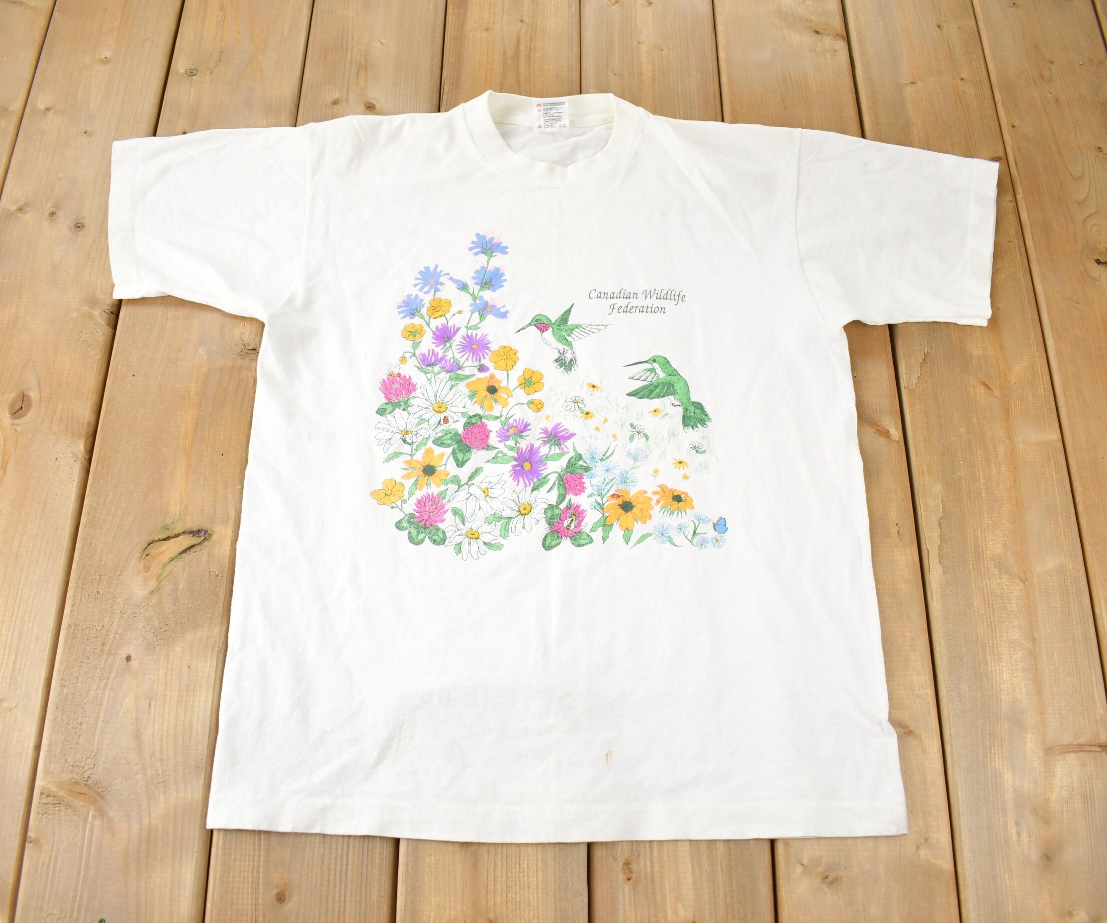 Vintage 1994 Canadian Wildlife Federation Souvenir Travel T Shirt Made In Canada