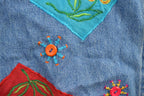 Vintage 1990s Tantrums Embroidered Jean Button Up Shirt