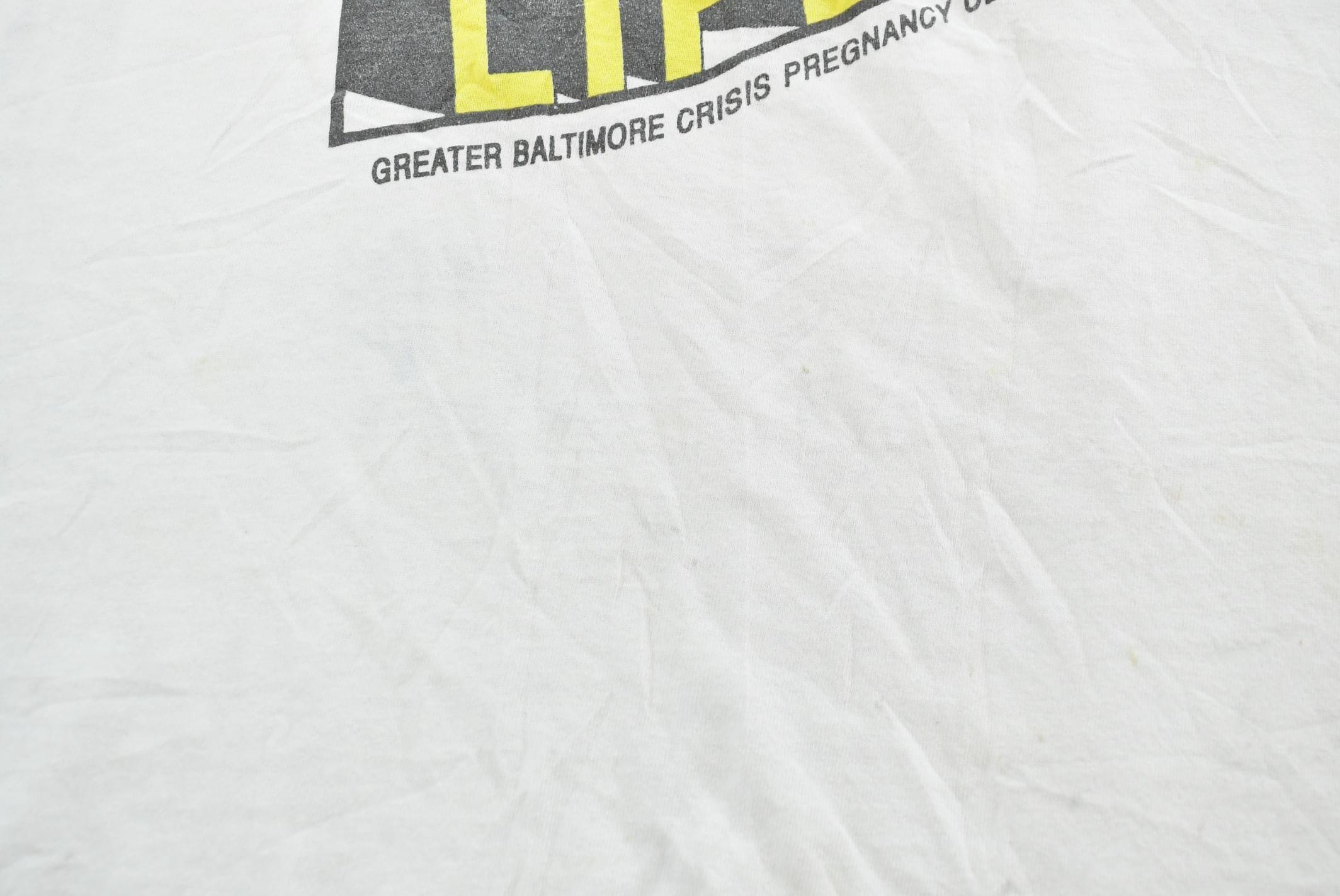 Vintage 1989 Walk For Life Baltimore Pregnancy T-Shirt Mens M
