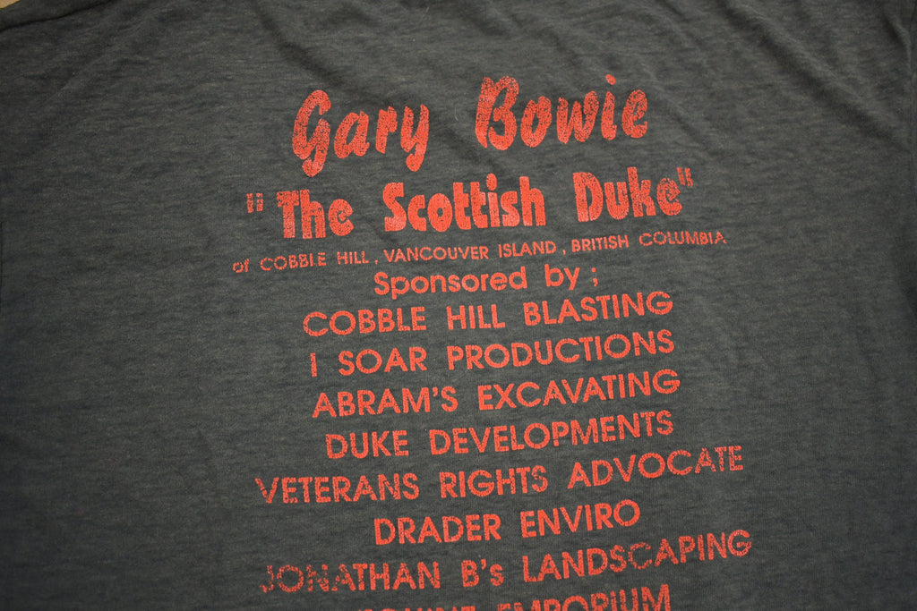 Vintage 1980s Gary Bowie 'The Scottish Duke' Graphic T Shirt