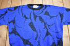 Vintage 1990s Distinctly Different Floral Embroidered Knit Sweater