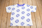 Vintage 1990s Floral Theme All Over Print Graphic T Shirt