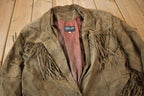 Vintage 1990s Siena Brown Suede Fringe Jacket
