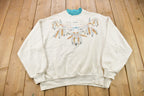 Vintage 1990s Feather Theme Crewneck Sweatshirt