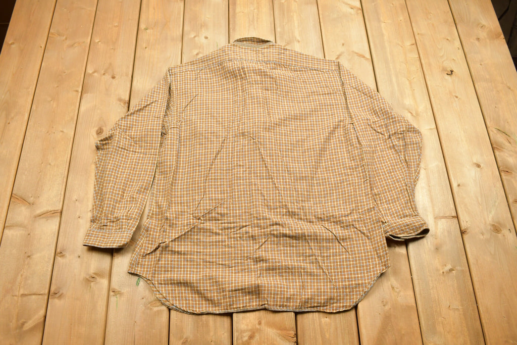 Vintage 1990s Irish Farmers Plaid Flannel Button Up Shirt