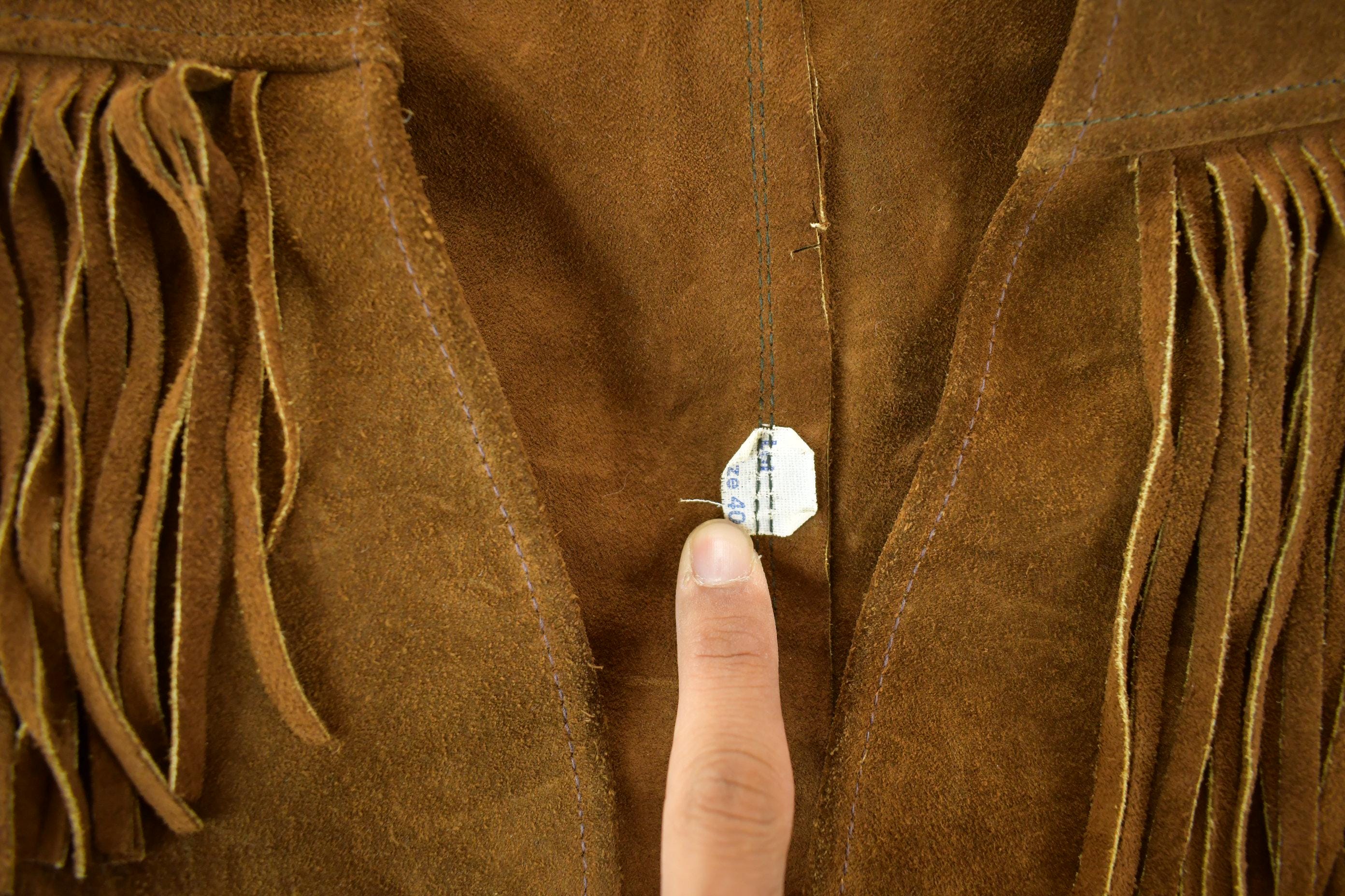 Vintage 1960s Genuine Leather Western Fringe Vest Jacket