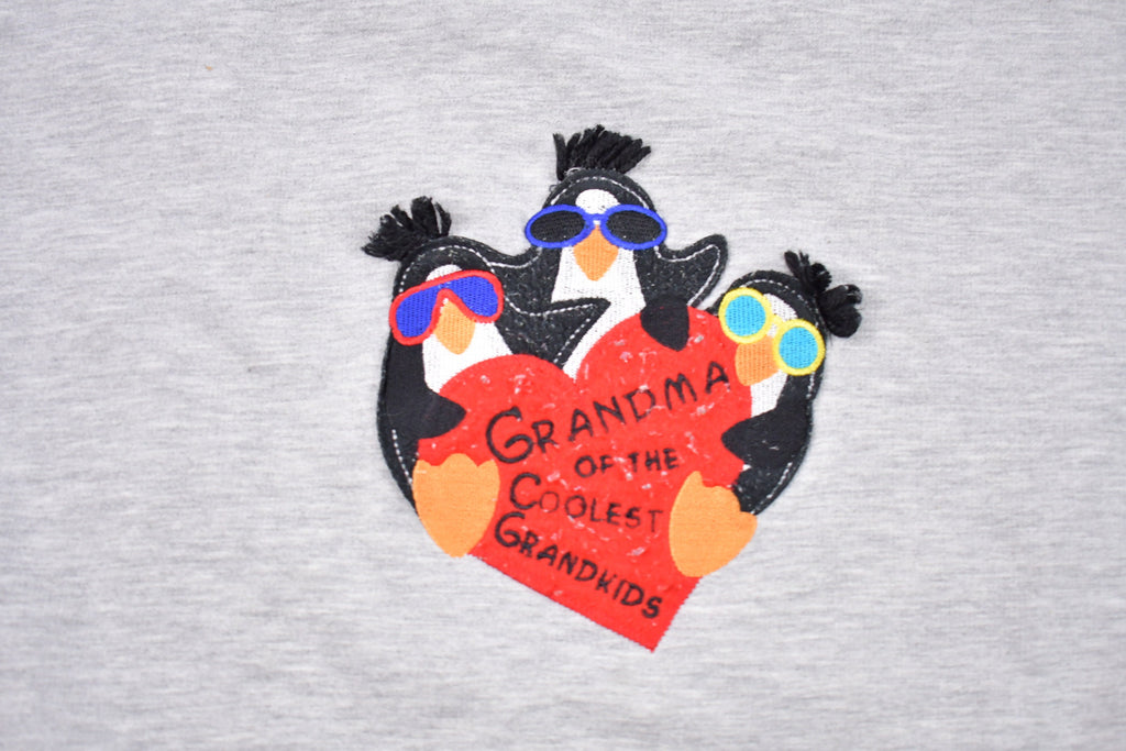 Vintage 1990s Penguin Embroidered Grandma Crewneck