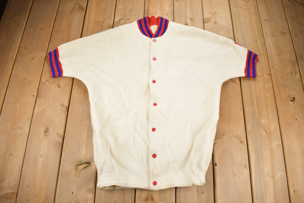 Vintage 1950s Olathe Short Sleeve Button Up Sweater