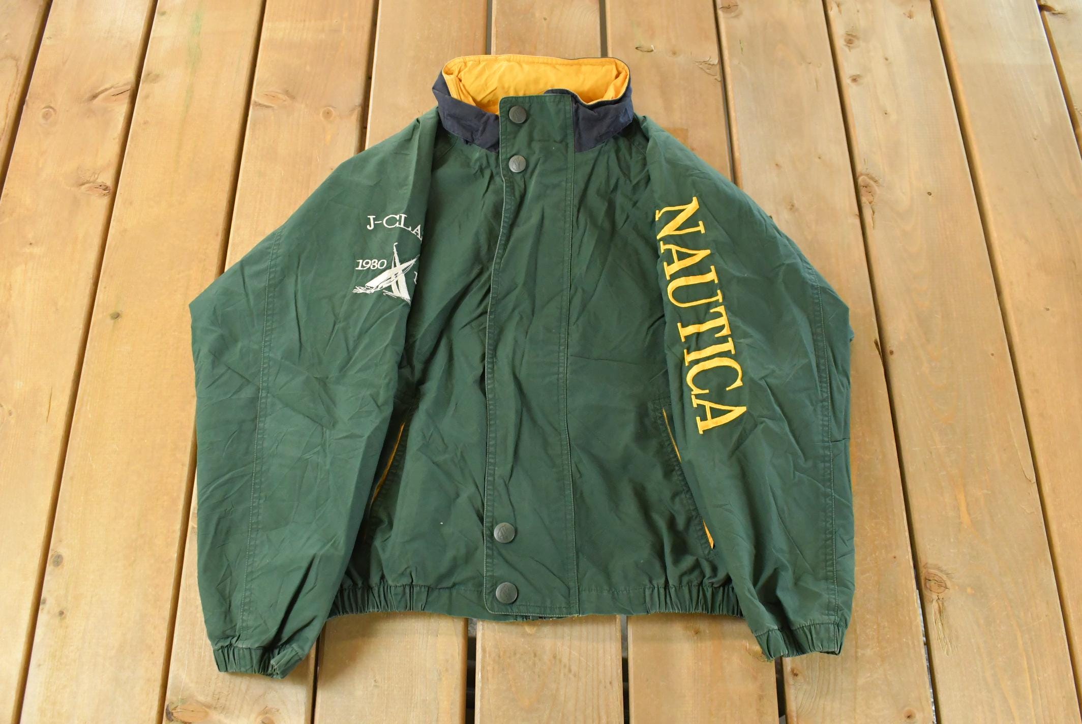 Vintage 1990s Nautica Full Zip Windbreaker Jacket Youth Large