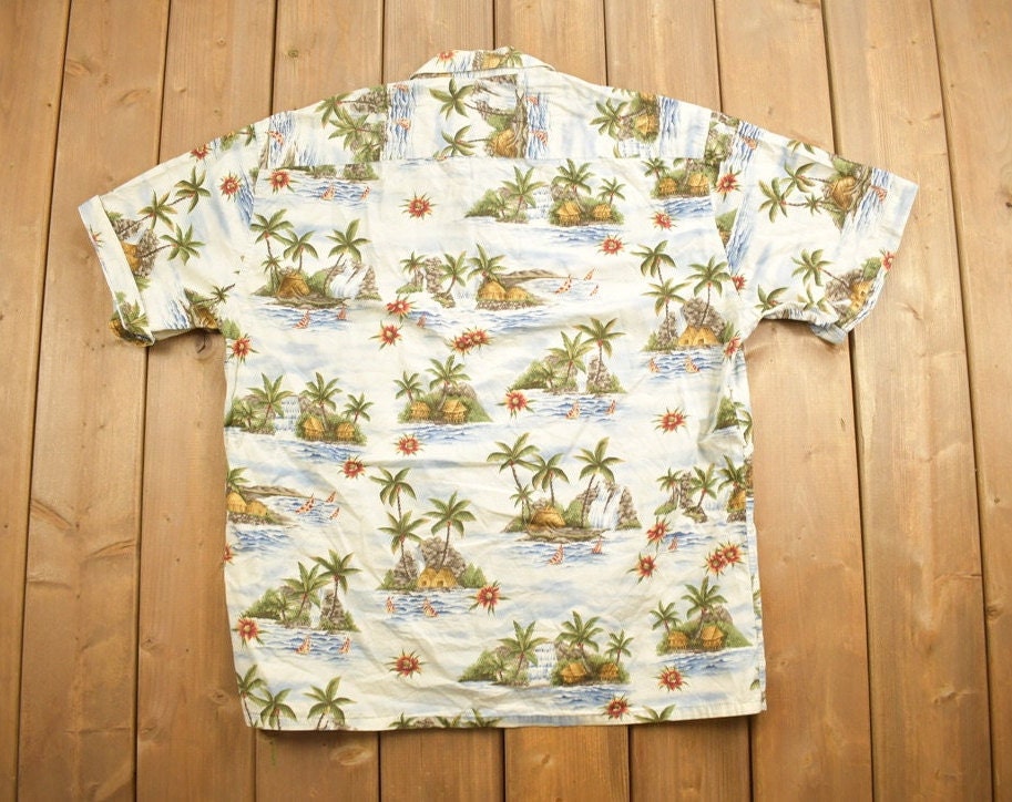 Vintage 1990s Campia Tropical Theme Button Up Shirt